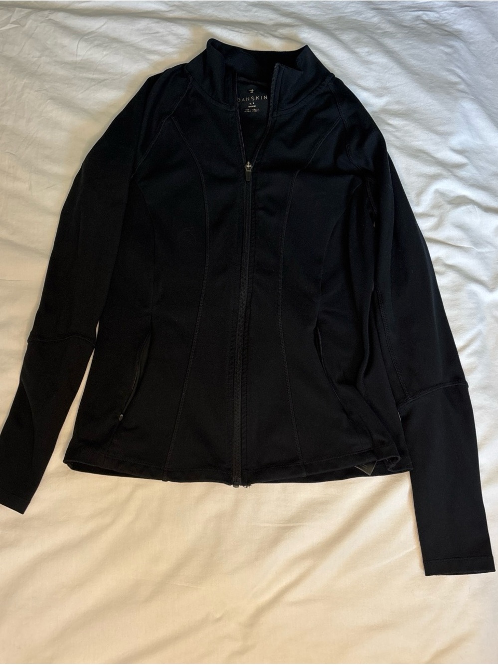 Danskin Black Full-Zip Lightweight Utility Jacket